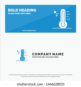 Cloud, Light, Rainy, Sun, Temperature SOlid Icon Website Banner and Business Logo Template
