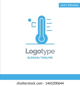 Cloud, Light, Rainy, Sun, Temperature Blue Solid Logo Template. Place for Tagline. Vector Icon Template background
