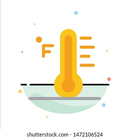 Cloud, Light, Rainy, Sun, Temperature Abstract Flat Color Icon Template