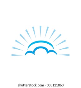 cloud with light. cloud sky logo vector. icon template.