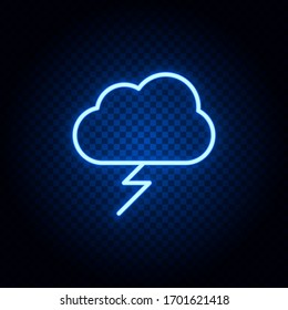 nube, iluminar icono vectorial de neón azul