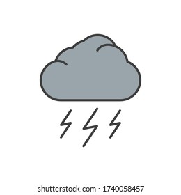 Cloud, lighting icon. Simple outline colored vector of amusement icons for ui and ux, website or mobile application