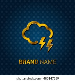 Cloud Lighting Royal Golden & Blue Metallic Premium Corporate Logo / Icon