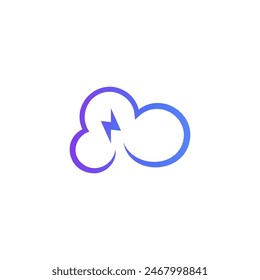 cloud and lightning combined logo design illustration 3