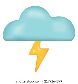 Nube con un icono de emoticonos relámpago. Las duchas de lluvia nublan el símbolo del tiempo. Ilustración del vector de pernos intermitentes