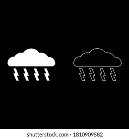 Cloud and lightning  flat style