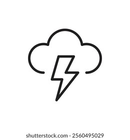 Cloud lightning icon Black and white logo