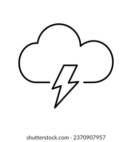 Cloud and lightning icon. Cloudy weather icon with thunderstorm