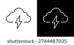 Cloud lightning icon concept. Thin line symbol pack.