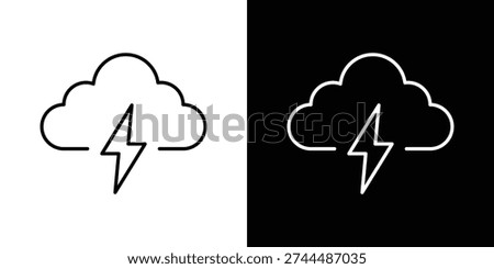 Cloud lightning icon concept. Thin line symbol pack.