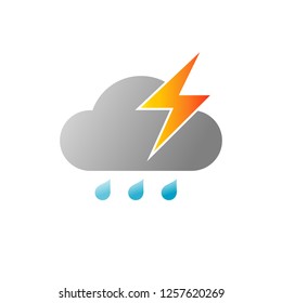 Cloud lightning icon. Editable vector stroke 64x64 Pixel.