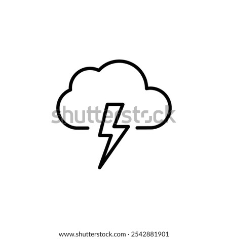 Cloud lightning icon. filled and line stroke icons