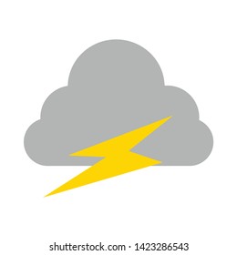 cloud and lightning icon. flat illustration of cloud and lightning vector icon for web