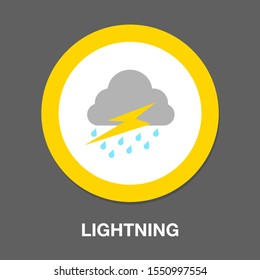 cloud and lightning icon. flat illustration of cloud and lightning vector icon for web