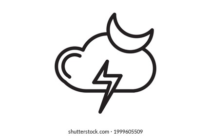 Cloud and lightning  icon, forecast and climate, thunder sign, vector graphics on a white background.