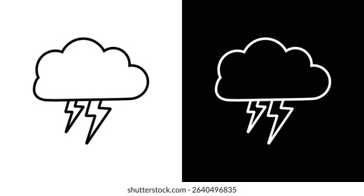 Cloud lightning icon Graphic vector set for ui design