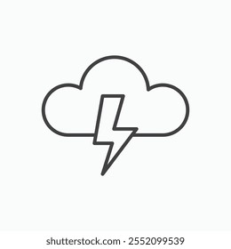 Cloud lightning icon. line style vector icon.