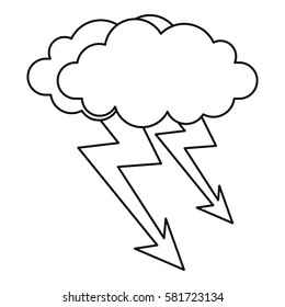 Cloud lightning icon. Outline illustration of cloud lightning vector icon for web