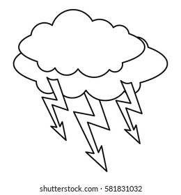 Cloud lightning icon. Outline illustration of cloud lightning vector icon for web