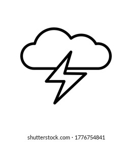 Cloud, lightning icon. Simple line, outline vector elements of forecast icons for ui and ux, website or mobile application