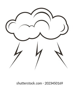 cloud and lightning icon symbolize extreme weather with spooky clouds and lightning that can be dangerous