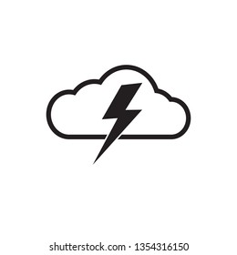 cloud lightning icon vector