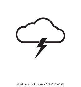 cloud lightning icon vector