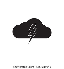 cloud lightning icon vector