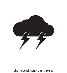 cloud lightning icon vector