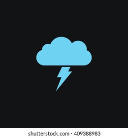 Cloud lightning icon vector