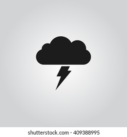 Cloud lightning icon vector