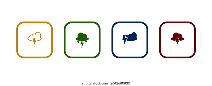 cloud lightning icon vector illustration. cloud lightning icon in different color design.
