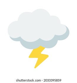 Cloud with lightning icon vector on white background
