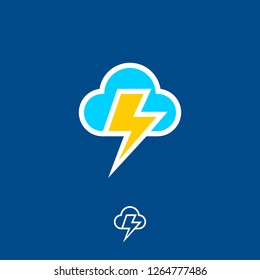 Cloud and lightning icon. Weather chat. Weather symbol.