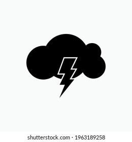 Cloud and Lightning Icon. Weather Symbol - Vector Logo Template.