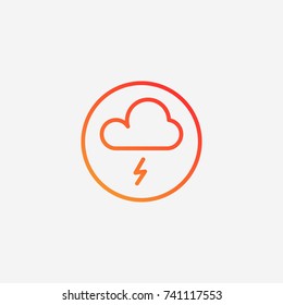 Cloud lightning icon.gradient illustration isolated vector sign symbol