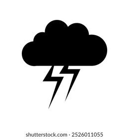 Cloud with lightning illustrated in vector on background