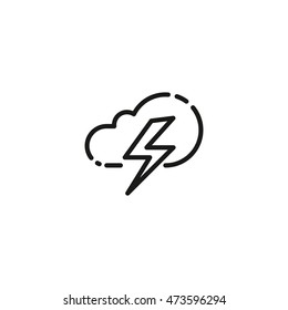 Cloud lightning, Line icon, Line art, Shape, Weather, App, Fall, Autumn