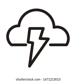 cloud with lightning, line style icon vector illustration design