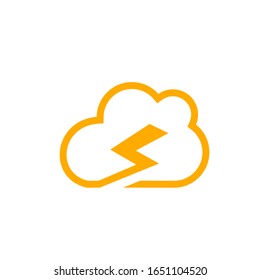 cloud lightning logo design modern template