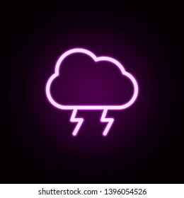 cloud of lightning neon icon. Elements of autumn set. Simple icon for websites, web design, mobile app, info graphics
