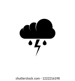 Cloud, lightning and raindrops icon. Element of weather. Premium quality graphic design icon. Signs and symbols collection icon for websites, web design, mobile app on white background