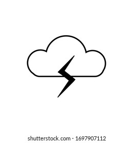 Bewölkung und Blitzzeichen. Wettersymbole Vektorillustration Illustration.
