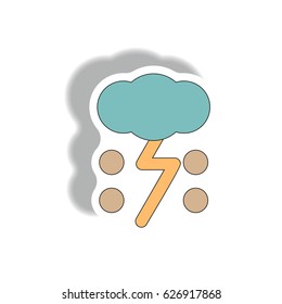 cloud and lightning sticker. weather sticker