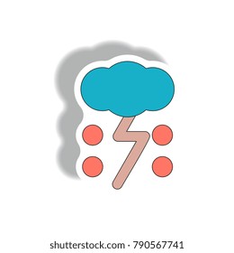 cloud and lightning sticker. weather sticker