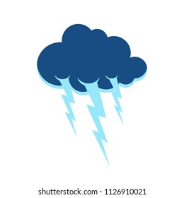 Cloud and lightning symbol. Thunderstorm sign. Storm weather icon Vector illustration
