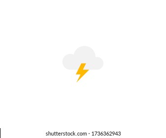 Cloud with Lightning vector flat icon. Isolated thunderbolt, thunderstorm emoji illustration 
