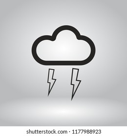 cloud of lightning vector icon 10 eps