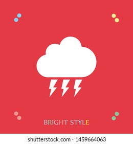 A cloud and a lightning vector icon . An illustration of the wheather. A symbol of a storm .