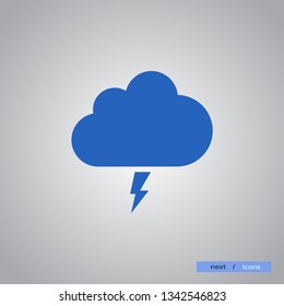 A cloud with a lightning vector icon. A symbol of a storm . A illustration of the wheather.